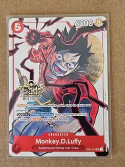 One Piece CCG Monkey.D.Luffy 3rd Anniversary Stamp ST01-012 - Image 1