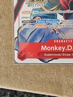 One Piece CCG Monkey.D.Luffy 3rd Anniversary Stamp ST01-012 - Image 5