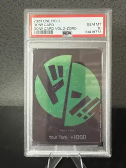 DON!! Card (Green) One Piece Don Pack Vol. 2 - Zoro Version ENGLISH PSA 10 - Image 1