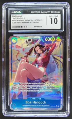 2025 ONE PIECE CCG BOA HANCOCK SUPER RARE ALT ART OP07-051 CGC 10 A PT - Image 1