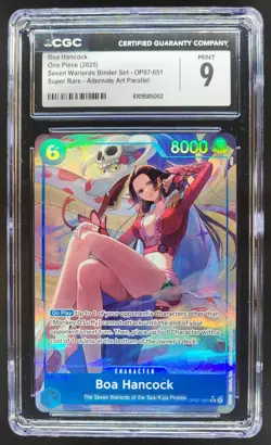 2025 ONE PIECE CCG BOA HANCOCK SUPER RARE ALT ART OP07-051 CGC 9 A PT - Image 1