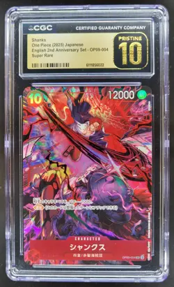 2025 ONE PIECE CCG JAPANESE SHANKS SUPER RARE OP09-004 CGC 10 PRISTINE B PT - Image 1