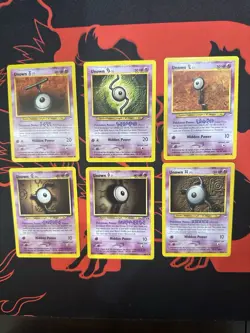 Lot Of 6 Vintage Unown Pokemon Cards Neo Discovery Neo Destiny WOTC - Image 1