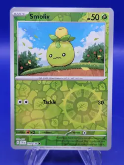 Smoliv 020/198 REVERSE HOLO Scarlet Violet Pokemon Card w TOP LOADER NM - Image 1