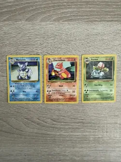 Pokemon Cards Wartortle Charmeleon Ivysaur Base Set with Bonus Gift! - Image 1