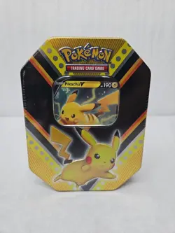 2020 Nintendo Pokemon V Powers Tin Trading Card Game Pikachu V Tin - Image 1