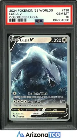 Pokemon 2024 Lugia V 138 Colorless Lugia 2023 World Championships GEM MT PSA 10 - Image 1