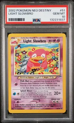 2002 POKEMON NEO DESTINY #51 LIGHT SLOWBRO PSA 10 - Image 1