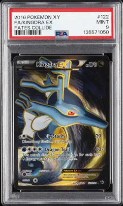 2016 POKEMON XY FATES COLLIDE #122 FULL ART/KINGDRA EX PSA 9 - Image 1