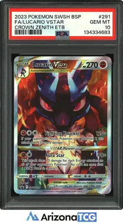 Pokemon 2023 Lucario VSTAR SWSH291 Full Art Crown Zenith ETB Promo PSA 10 - Image 1