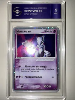 Pokemon Mewtwo EX Ruby and Sapphire #101 Ultra Rare 2003 Spanish TGA 9 - Image 1