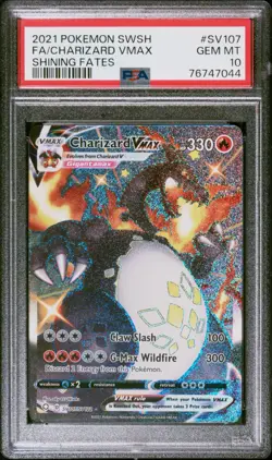 2021 Pokemon SWSH Shining Fates Charizard VMAX #SV107 HOLO PSA 10 GEM-MINT Rare - Image 2