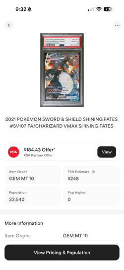 2021 Pokemon SWSH Shining Fates Charizard VMAX #SV107 HOLO PSA 10 GEM-MINT Rare - Image 4