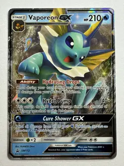 Vaporeon GX - SM172 - SM Black Star Promo NM, English Pokemon Promos Near Mint - Image 1