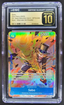 2025 ONE PIECE CCG SABO RARE ALT ART OP10-049 CGC 10 PRISTINE A PT - Image 1