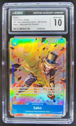 2025 ONE PIECE CCG SABO RARE ALT ART OP10-049 CGC 10 A PT - Image 1