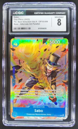 2025 ONE PIECE CCG SABO RARE ALT ART OP10-049 CGC 8 A PT - Image 1