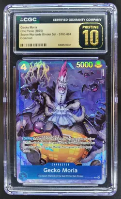2025 ONE PIECE CCG GECKO MORIA SEVEB WARLORDS ST03-004 CGC 10 PRISTINE A PT - Image 1