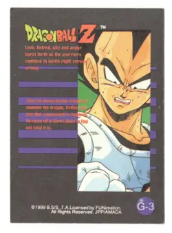 Dragon Ball Z Krillin Gold Foil Card G-3 - Image 2
