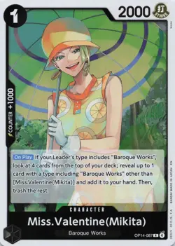 Miss. Valentine(Mikita) - OP14-087 - The Azure Sea's Seven - ONE PIECE Card - Image 1