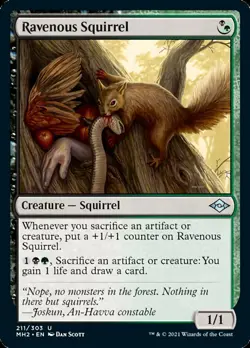 1x FOIL Ravenous Squirrel Modern Horizons 2 Magic the Gathering MTG NM - Image 1
