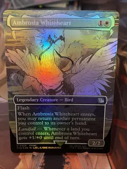 NM Borderless Foil Ambrosia Whiteheart, MTG, Final Fantasy, Magic, 325 - Image 2