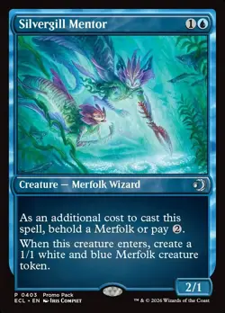 1 Silvergill Mentor, PROMO PACK FOIL, Lorwyn Eclipsed Magic the Gathering MTG NM - Image 1