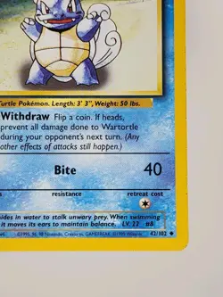 Pokemon Wartortle Card 42/102 Base Set Near Mint Condition Vintage WOTC - Image 4