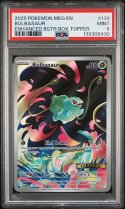 Bulbasaur 133/132 Enhanced Booster Topper Pokemon PSA 9 - Image 1