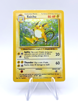 POKEMON TCG RAICHU HOLO BASE SET CARD RARE 14/102 - Image 1