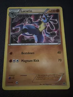 Pokemon TCG 2016 Fates Collide Lucario Card 47/124 Regular Rare - Image 1