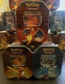 Pokemon Sun & Moon Hidden Fates Tins Art Set Of 3 Tins! Brand New Factory Sealed - Image 3