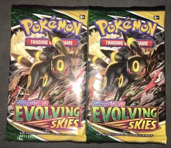 Pokemon TCG Sword & Shield Evolving Skies Factory Sealed Booster Packs Lot Of 2 - Image 1