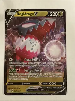Pokemon TCG Regidrago V Sword & Shield Promo SWSH281 Black Star Promo NM - Image 1