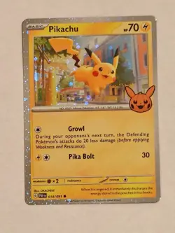 Pokemon TCG Pikachu 018/091 Trick or Trade Promo Near Mint - Image 1