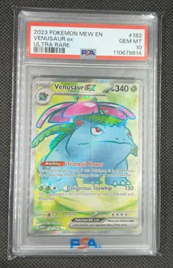 2023 POKEMON MEW EN-151 ULTRA RARE #182 VENUSAUR EX PSA 10 - Image 1