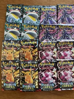 16 Packs! Pokemon TCG Paldean Fates Booster Packs Lot Of 16 Sealed Loose - Image 1