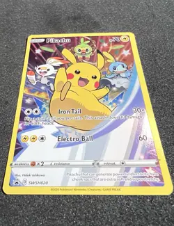 Pikachu SWSH020 Sword & Shield (2020) Black Star Promo Full Art Pokemon TCG NM - Image 2