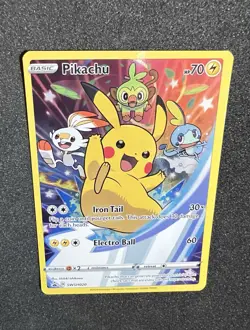 Pikachu SWSH020 Sword & Shield (2020) Black Star Promo Full Art Pokemon TCG NM - Image 3