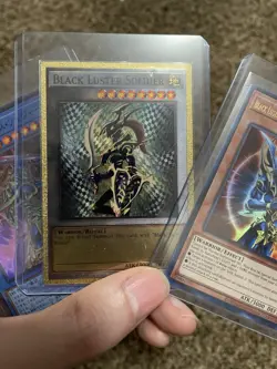 Yugioh 3 Card Lot Black Luster Soldier IOC 25th/ Custom Gold/Ocg Black Luster. - Image 2