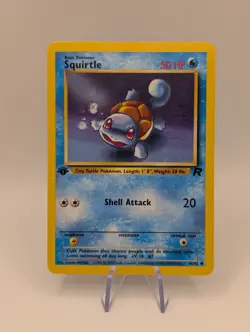 Squirtle & Dark Wartortle 1st Edition Pokemon Team Rocket Cards - NM/LP+ - Image 1