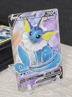 Pokemon Card Vaporeon V 172/203 Full Art Rare SWSH07: Evolving Skies 2021 NM - Image 1