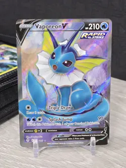 Pokemon Card Vaporeon V 172/203 Full Art Rare SWSH07: Evolving Skies 2021 NM - Image 3