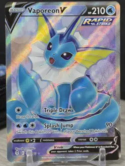 Pokemon Card Vaporeon V 172/203 Full Art Rare SWSH07: Evolving Skies 2021 NM - Image 5