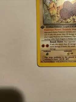 1999-2000 Pokemon Card Team Rocket Dark Dugtrio 6/82 1st Edition Holo Rare - LP - Image 5