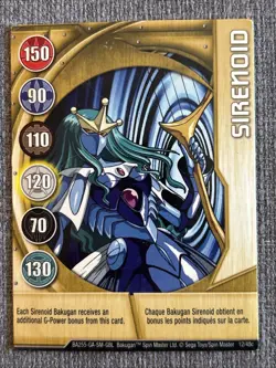 Bakugan Battle Brawlers Sirenoid 🏅 Gold Gate Card 12/48c Aquos - Image 3