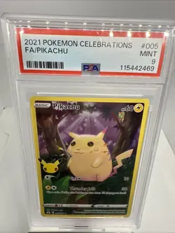 Pokemon 2021 Celebrations Pikachu Full Art Card 005 PSA - Image 1