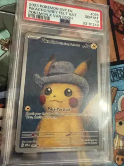 2023 POKEMON SVP POKEMON X VAN GOGH PROMO #085 PIKACHU WITH GREY FELT HAT PSA 10 - Image 2