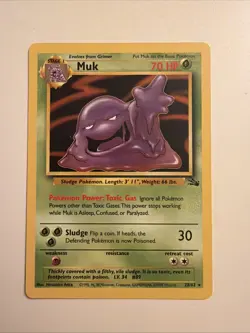 Pokemon TCG Muk Fossil 28/62 Regular 1999-2000 Wizards Base Set Copyright Rare - Image 1