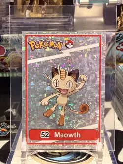 Pokemon Pokedex Nico Sticker #52 Meowth Holo Rare Vintage CO 13W - Image 1